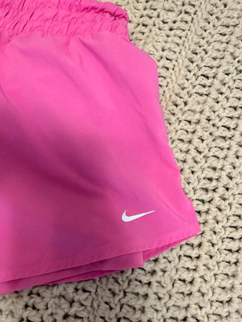 Nike Pink Girls' Athletic Shorts with White Swoosh XL